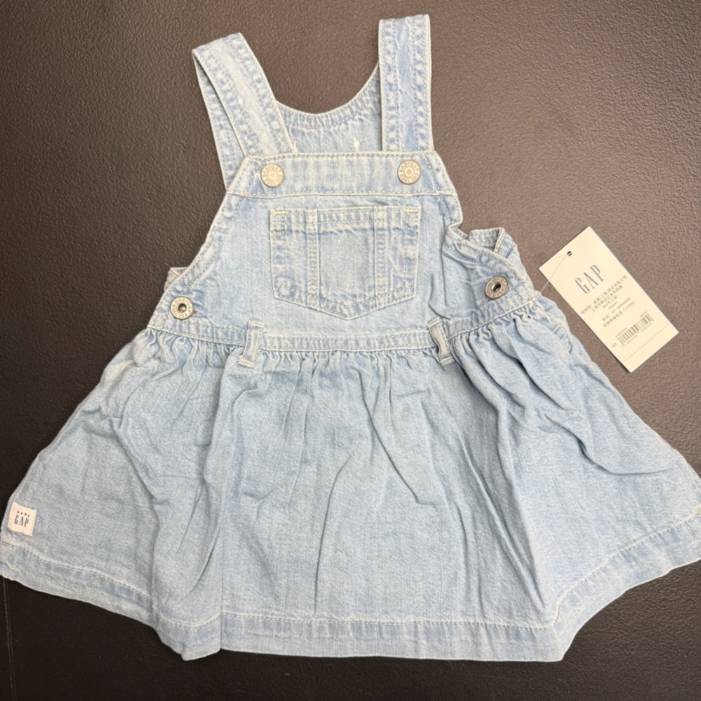 Baby GAP Sky Blue Denim Overall Dress Size 6-12 months